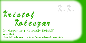 kristof koleszar business card